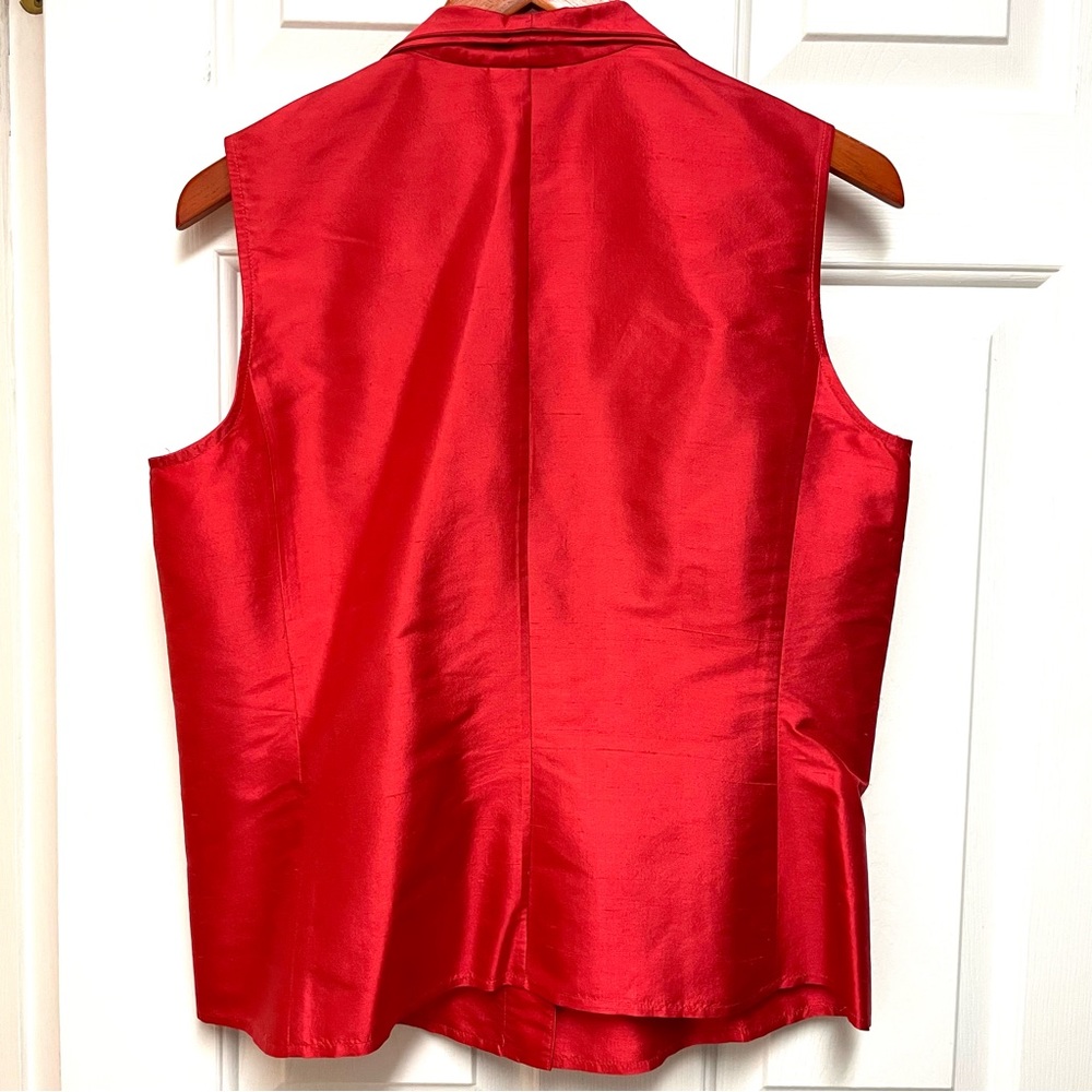 Talbots silk bright red sleeveless shirt - Picture 4 of 4